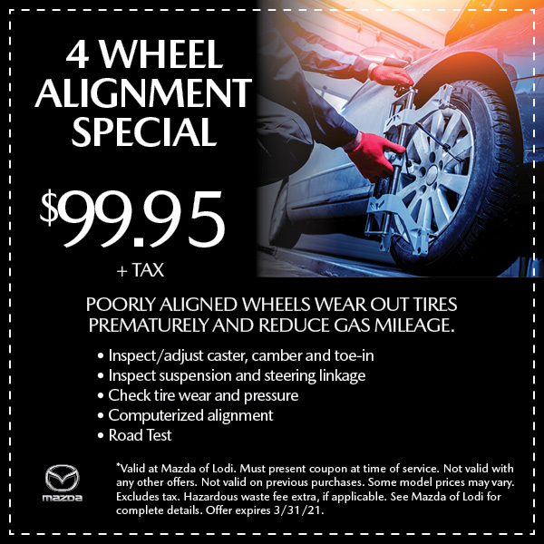 Mazda_Of_Lodi's tweet image. Poorly Aligned wheels wear out tires prematurely + reduce gas mileage. 🙁  Get 4 Wheel Alignment for just $99.95 + Tax! 😍  Click or call to schedule service!  
🗓  bit.ly/2WEpzv0 📲 (833) 230-0061 
.
.
.
#MazdaofLodi #MazdaServiceSpecials #4WheelAlignment