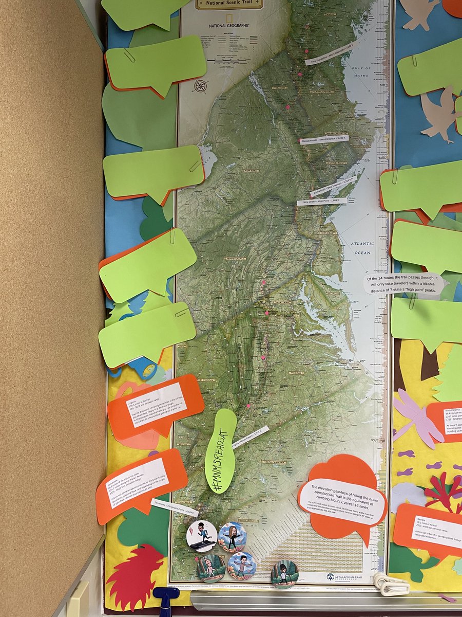 We are on our way! <a href="/MNMSRoar/">Mount Nittany MS</a> is "hiking" the Appalachian Trail and are charting our progress in the library. 25% of the trail traveled so far. Virginia here we come! #MNMSReads