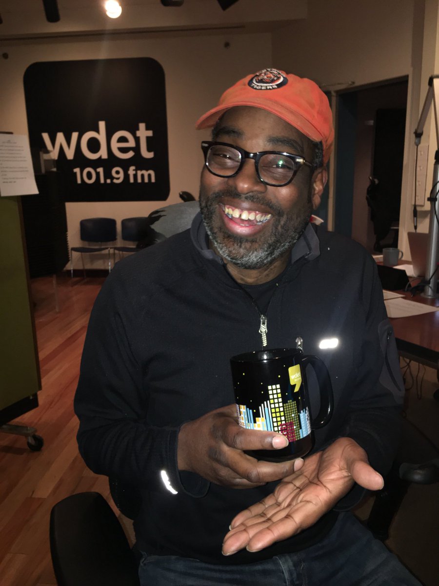 ⁦<a href="/SHDetroit/">Stephen Henderson</a>⁩ is sporting the new ⁦<a href="/wdet/">WDET 101.9FM</a>⁩ Night Sky Tower mug.  You can get one when you donate ⁦at WDET. ORG⁩ #DetroitToday