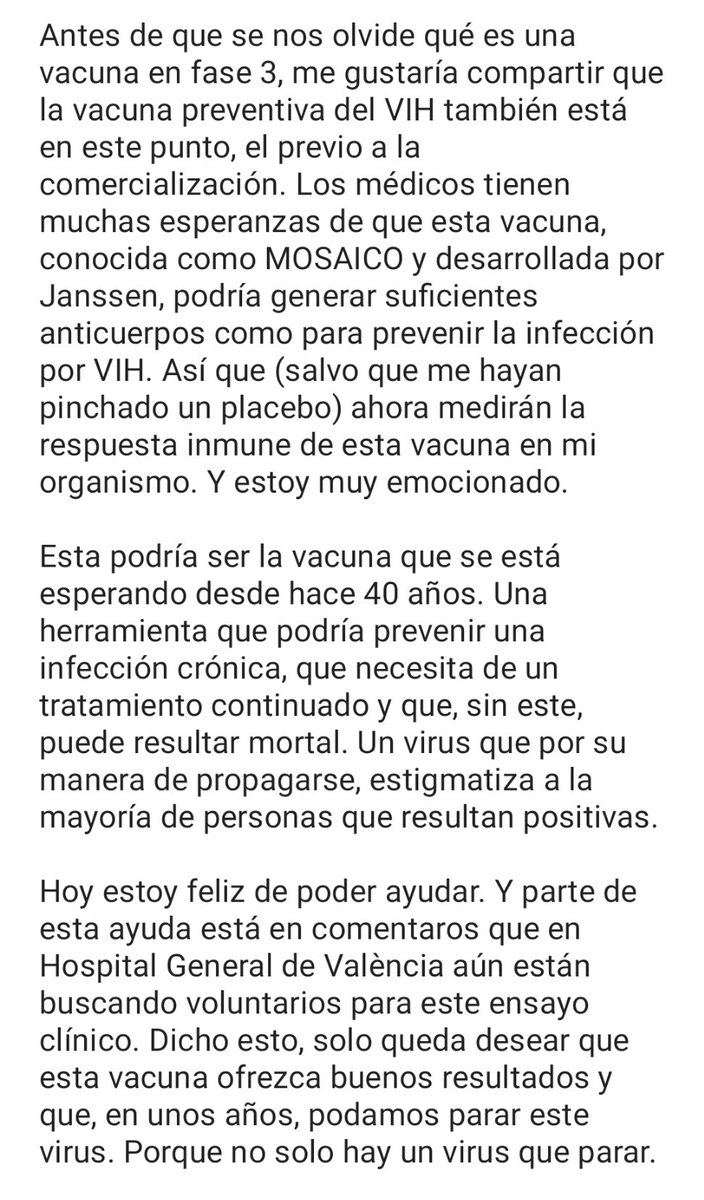 José Luis Lucas (@_lucasvilla) on Twitter photo Hoy me han vacunado, pero no contra el coronavirus. 
Me han vacunado contra el VIH. Hoy me han vacunado, pero no contra el coronavirus. 
Me han vacunado contra el VIH.