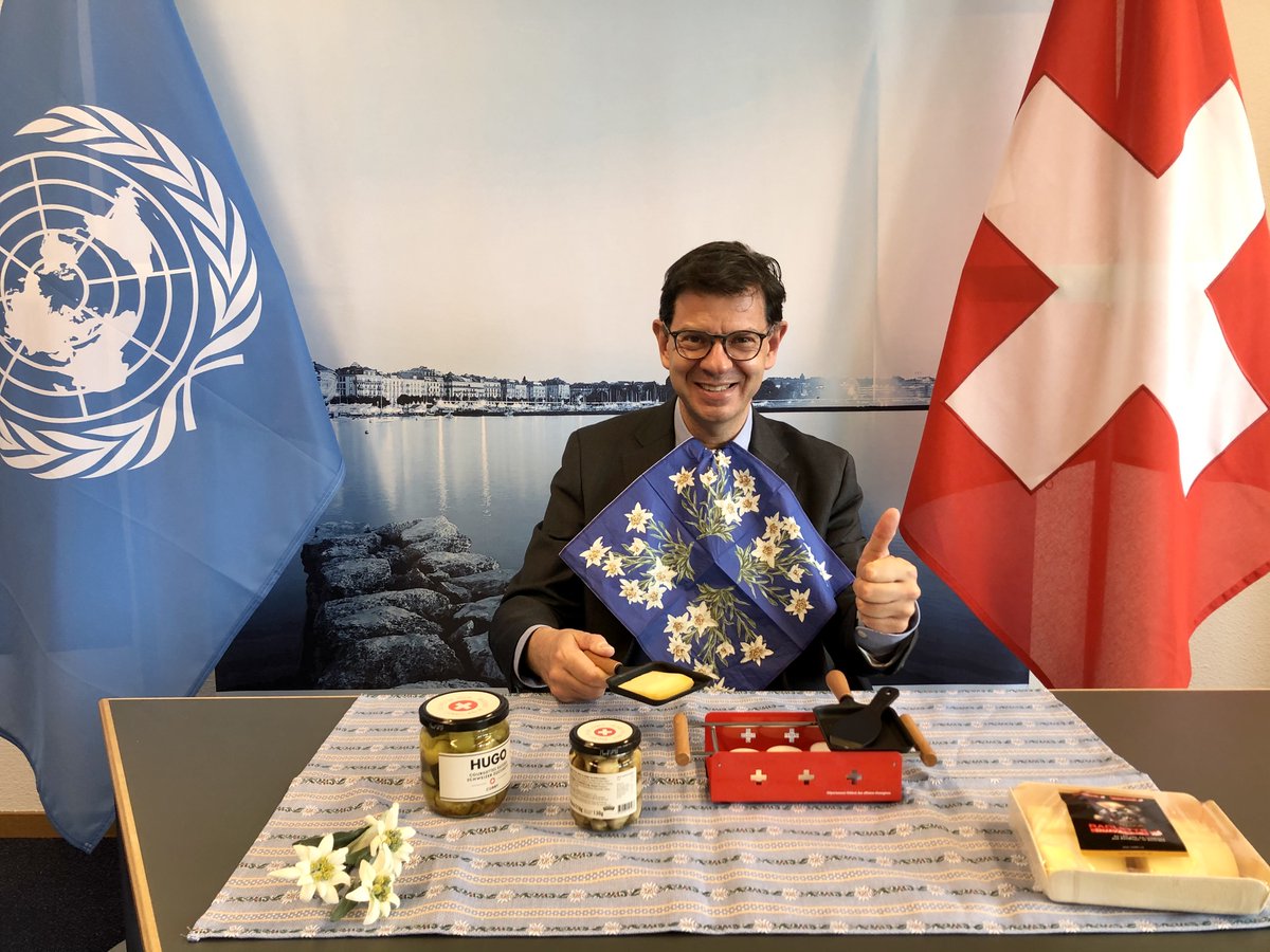 CagiGeneva's tweet photo. #Raclette 🧀is a multilateral meal. Good cooperation and dialogue are necessary to well prepare and enjoy it.
Did you like yours? Le'ts stay #RemotelyTogether before we can meet properly around the same table.
With Amb. Félix Baumann, Head of Multilateral Division @swiss_un https://t.co/n5WlyzCO3U