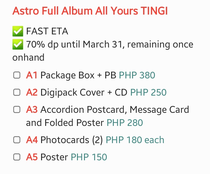 SIMPLY_CART's tweet photo. wts lfb ph only #SIMPLYsells
[HELP RT]

Astro Full Album TINGI; You version
✅ lsf thru shopəə co, mop gcash/bdo
✅ all must be taken to push thru
✅ see 1st photo for the prices and other infos

🏷 astro jinjin mj eunwoo moonbin rocky sanha all yours full album https://t.co/vVkfUjc80R