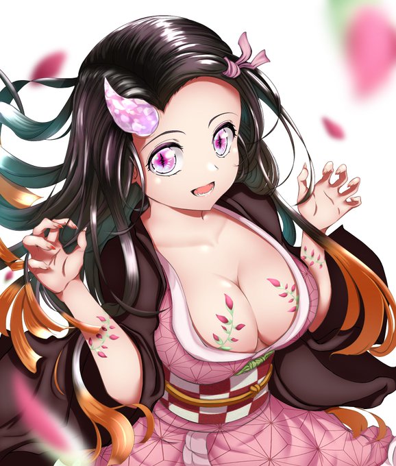 紗さんがTwitterに投稿した竈門禰豆子(鬼滅の刃)のイラスト。