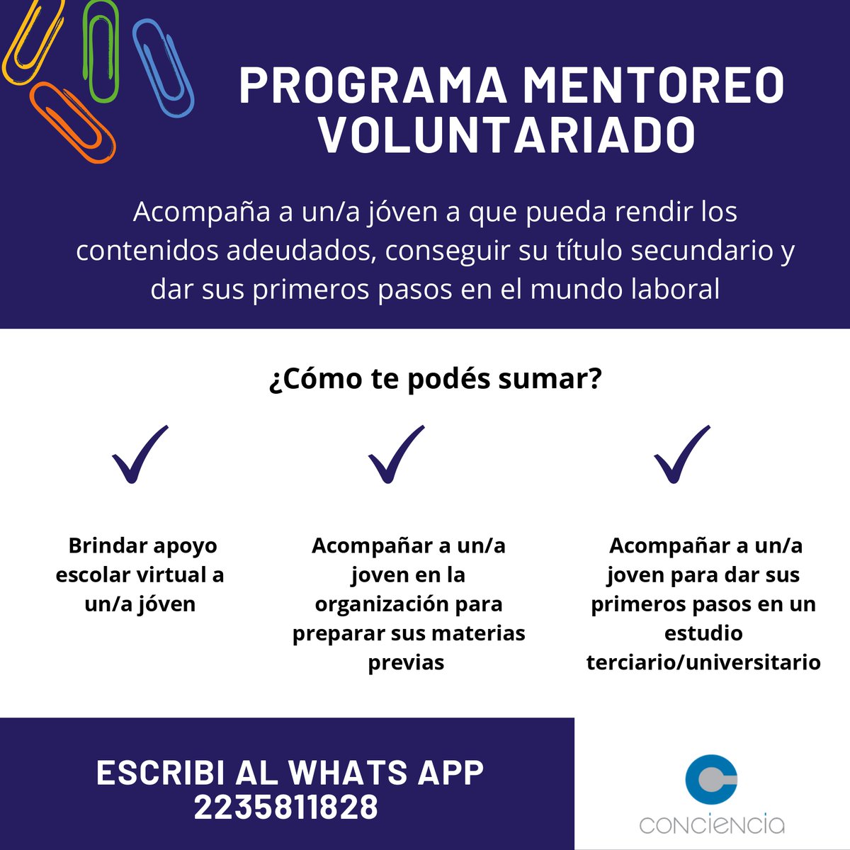 fortalecersemdp's tweet photo. El programa "Mentoreo" busca acompañar, a lo largo de 12 meses, a jóvenes de 15 a 25 años que hayan abandonado la escolaridad o estén cursando con mucha dificultad, con el objetivo de alentarlos/las a lograr la terminalidad educativa. https://t.co/EXzL3Cuu0t