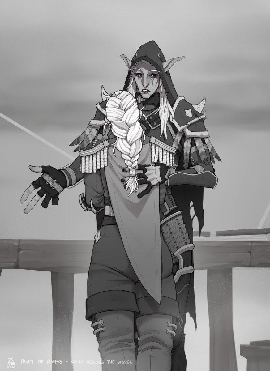 zellkasin's tweet photo. Yeeting this out because I don't have the energy to colour it but I wanted to draw something in regard to this scene in "Heart of Ashes" ;;; - Also definitely inspired by @/Lyadrielle 's incredible linework and detail work ! 
#sylvaina https://t.co/zXjR7ODfAv