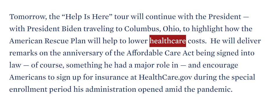 I regret to inform you that this White House believes "health care" is one word.