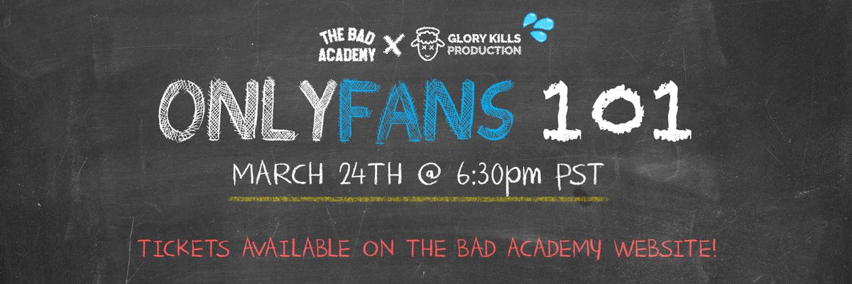 GloryKillsMedia's tweet photo. Wondering how to attain success on OnlyFans? Class in session with @the_badacademy & @GloryKillsMedia for a crash course on all things @onlyfans
tickets available here: https://t.co/A8q2pzQh9F
#onlyfans #onlyfanstips #onlyfanshacks #onlyfansnews #onlyfansgirl #ONLYFANS https://t.co/Li1Z13ZucG