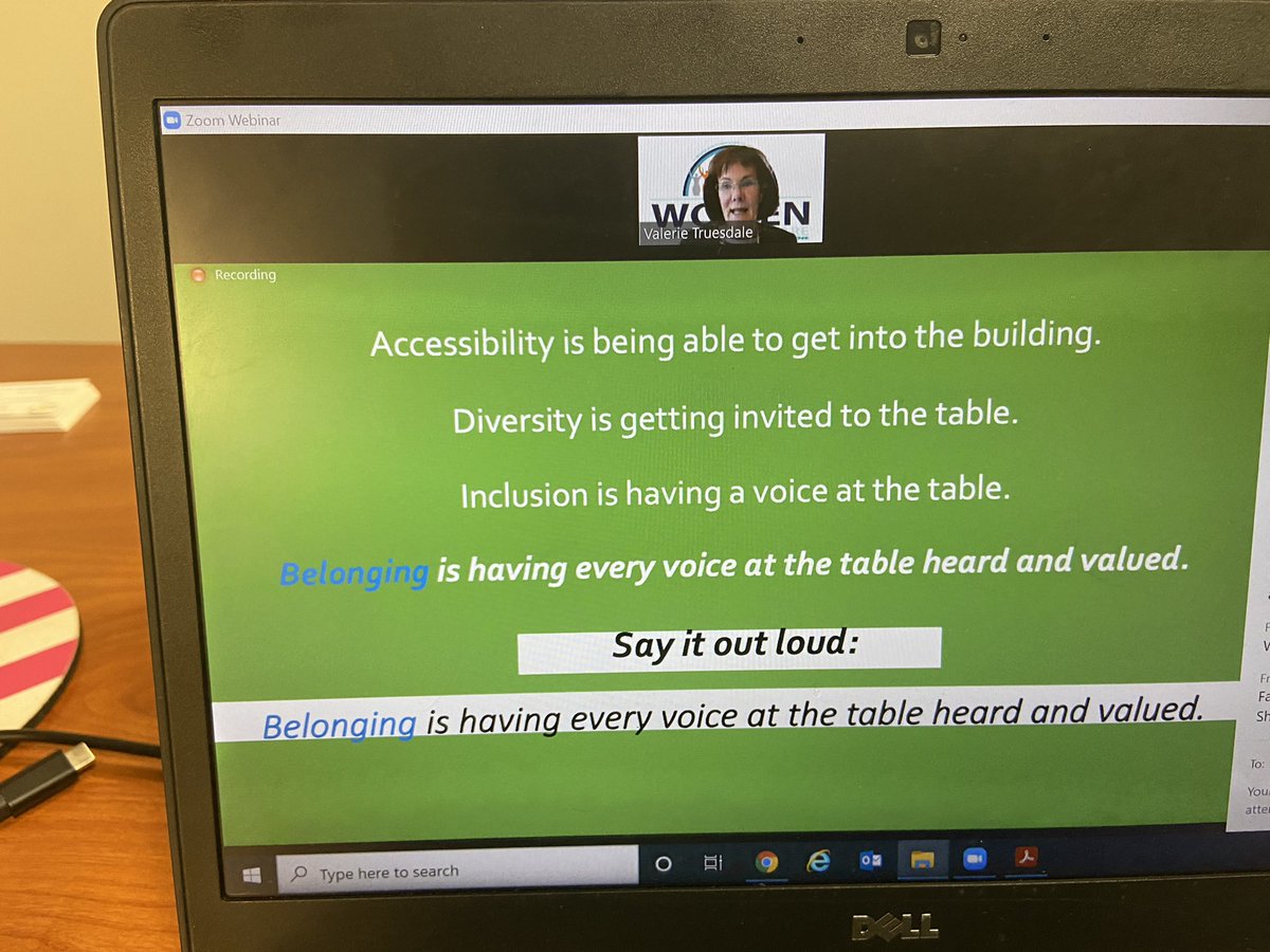 Dr. Truesdale @ValerieTruesdal has charged us to ask ourselves the question “What did I do today that everyone I encountered BELONGED” @jowilson4139 @UD_DASL #womenleadDE #DareToLead