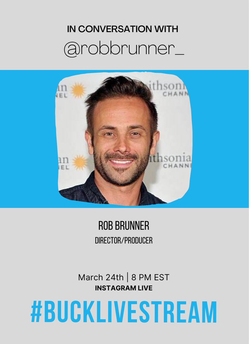 BuckProductions's tweet photo. "Life begins at the end of your comfort zone."
- @RobBrunner_
Super thrilled to be welcoming Director, Dreamer & Adventurer Rob Brunner to be the next guest on the #BuckLivestream tomorrow night on #instagramlive at 8PM EST!
.
#buckproductions #directorlife #thebokehcollective https://t.co/nM8EQR7v7j