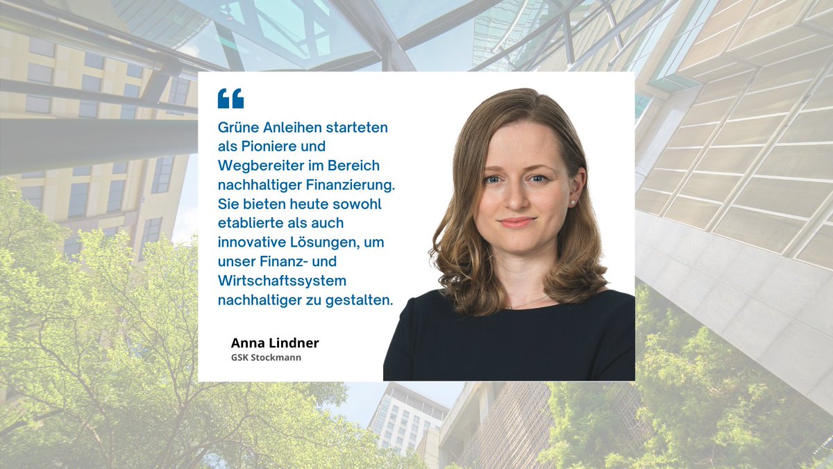 Gemeinsam mit  @GSK_Stockmann  veranstalten wir in diesem Jahr unser Finanzierungssymposium "Green Finance – Nachhaltige Finanzierungsstrategien".
⁠Anna Lindner gibt uns in Ihrem Vortrag einen aktuellen Überblick und Ausblick über Green Bonds.