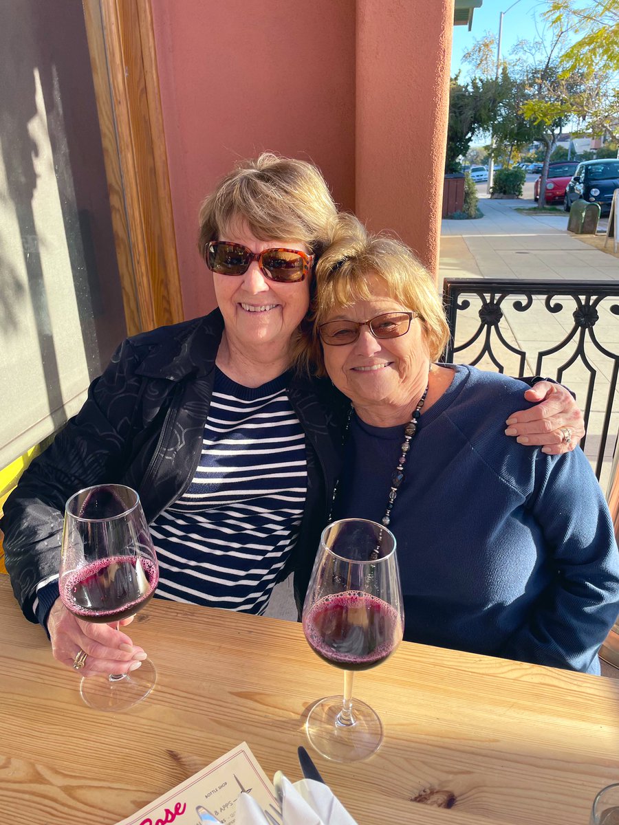 My mom &amp; her sister seeing each other for the first time in 15 months!  Both fully vaccinated 🙏 My mom arrived from Oregon yesterday &amp; my aunt lives here in San Diego. Our hearts and glasses ☺️🍷are full 🧡 #blessed #family #Grateful