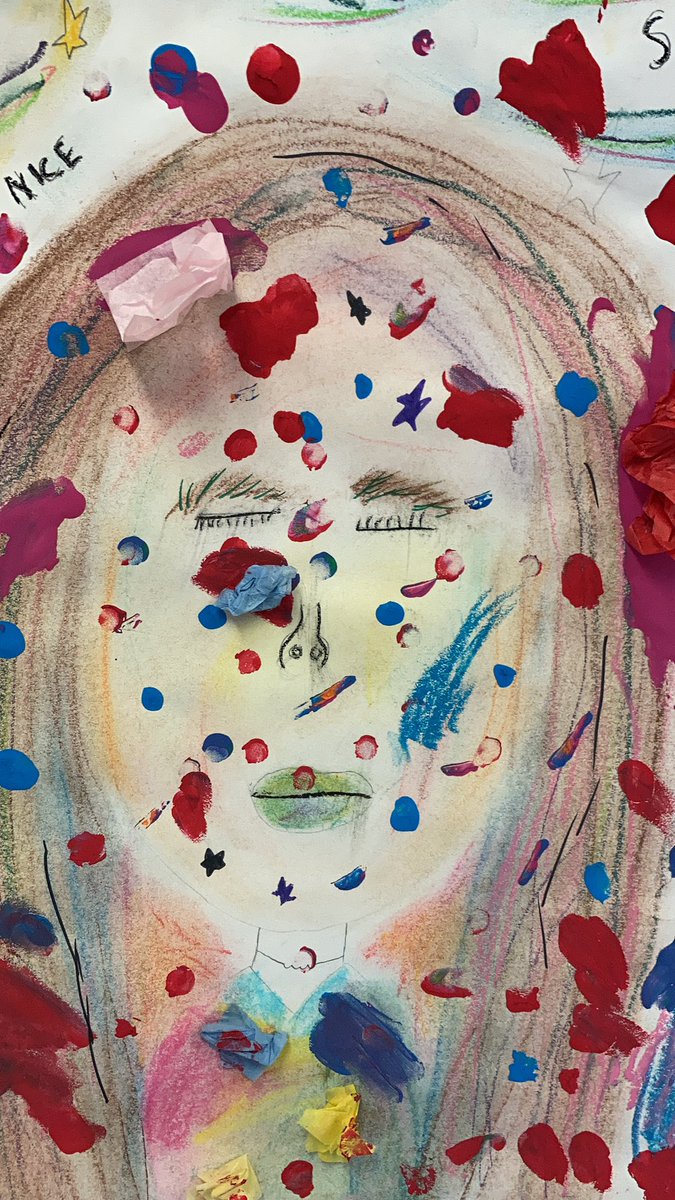 TDSB_IRC's tweet photo. Ms Kennedy’s class art inspired by Jean-Michel Basquiat! https://t.co/Vb37hSOTGg
