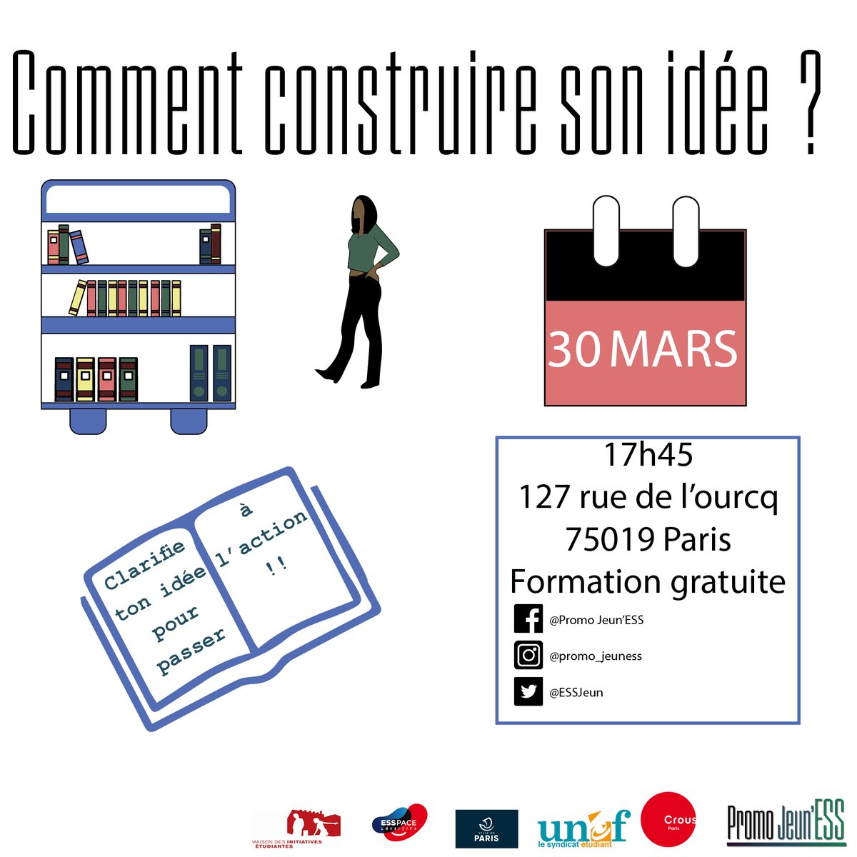 EssJeun's tweet photo. Voici notre prochaine formation qui aura lieu mardi 30 mars
On vous attend nombreux ! 
#ESS 
#economiesocialeetsolidaire https://t.co/04giCaqj5U