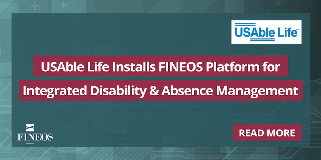 FINEOS's tweet photo. We’re thrilled to announce that USAble Life has gone live on the FINEOS Platform for Integrated Disability and Absence Management!

Read the Press Release:   https://t.co/yWyOwJpMWP

#insurtech #employeebenefits #absencemgmt https://t.co/ByytXAb6O2