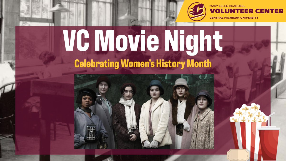 CMUVolunteers's tweet photo. Pick up a Movie Night Go Bag from the Volunteer Center, UC 106, and join us on March 24th at 8pm while we live tweet Radium Girls!

Radium Girls is available to stream on Netflix or rent on Amazon Prime. https://t.co/mXRGi4t20L