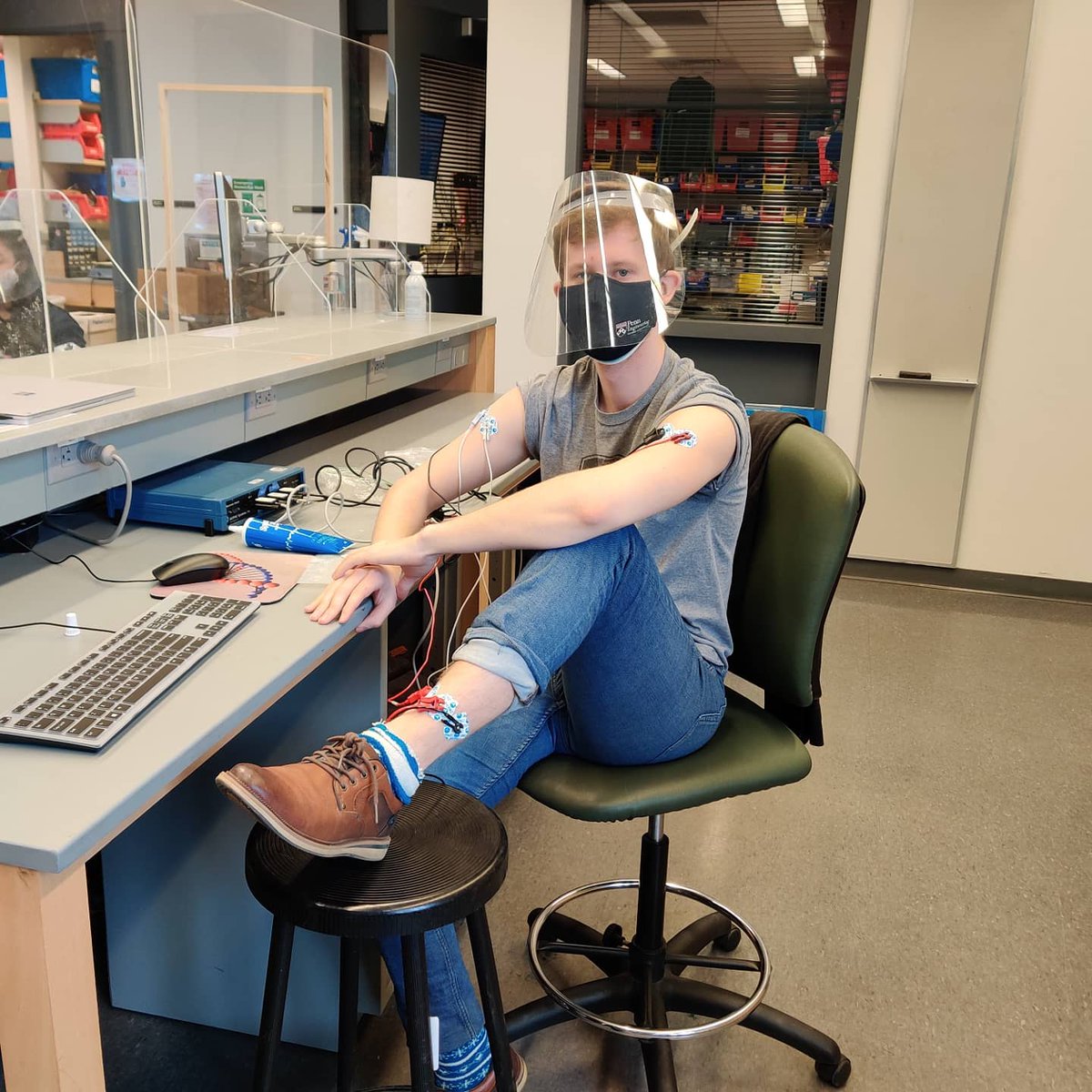 PennBElabs's tweet photo. Taking ECG measurements in our #BEMAD class!
#PennBElabs #PennEngineering #PennBioengineering #biomedicalengineering #bioengineering #innovation #InventingTheFuture #MakerSpace #BioMakerSpace #LearnDesignInvent https://t.co/Vux78RVeRc