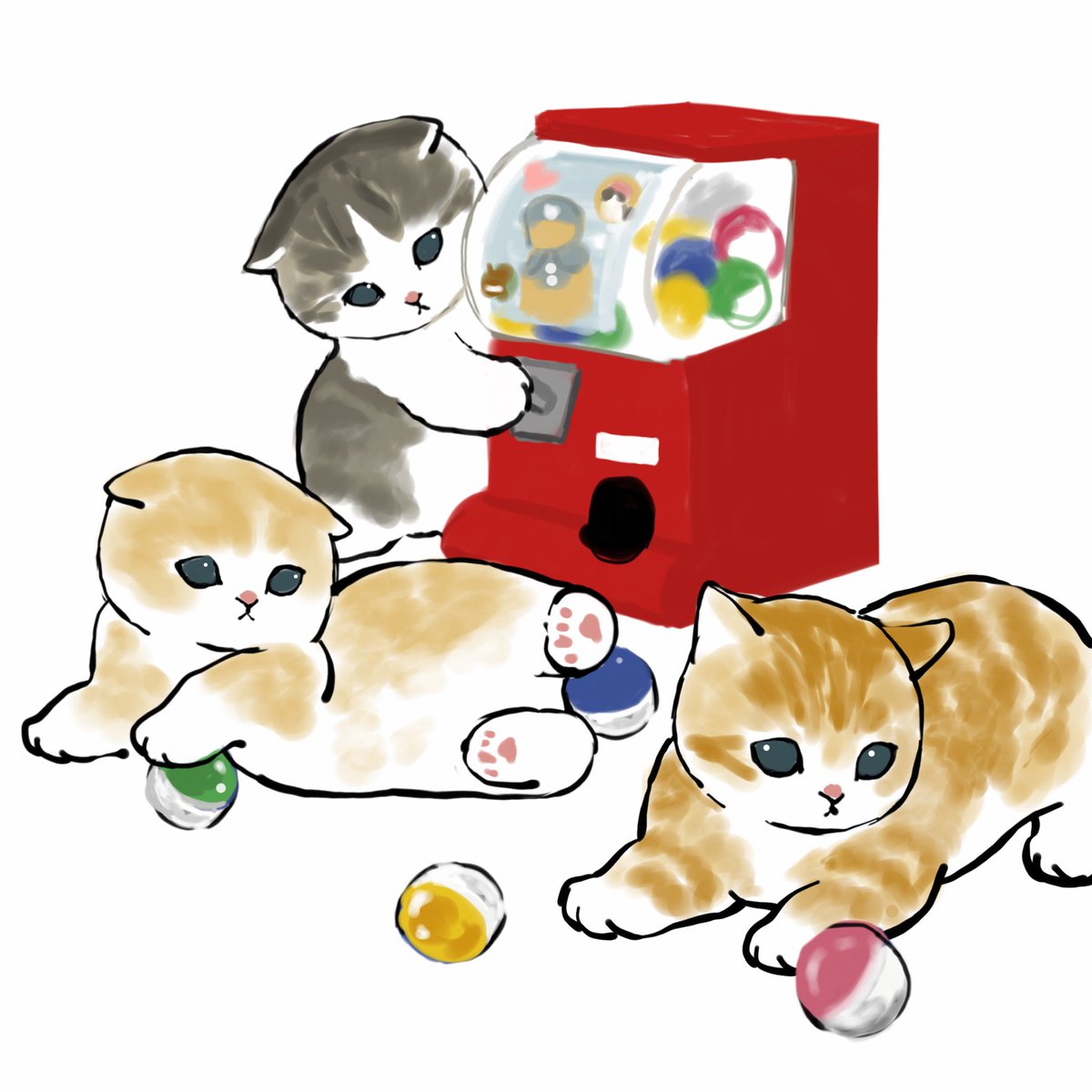 「ガチャガチャガチャ 」|ぢゅの🐈のイラスト