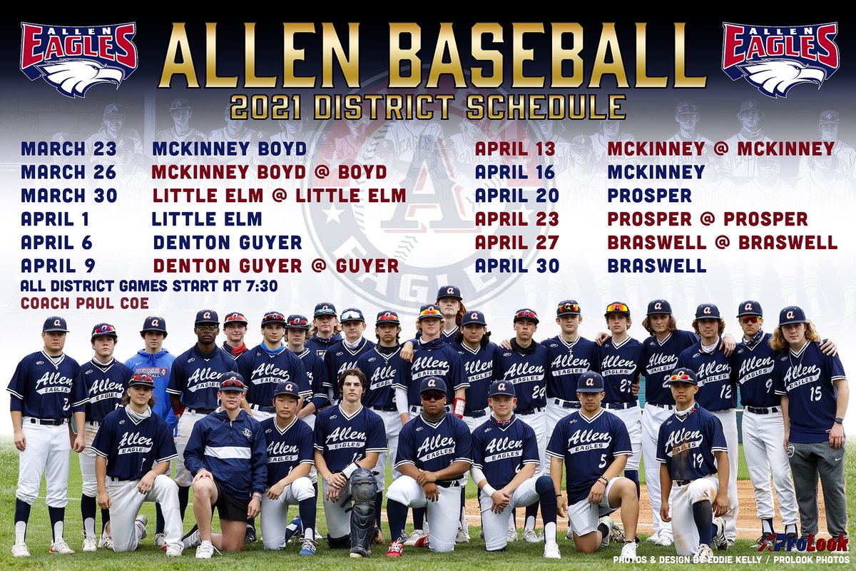 alleneagleshrc's tweet photo. 🌟DISTRICT HOME OPENER!🌟
Allen Eagle Baseball 🆚 McKinney Boyd
⚾️Varsity: 7:30
⚾️JV: 4:30
🏟: Allen High School
🎟: purchase at gate or HRC Passes/student ID
We need all the fan support tonight to kick the season off!🦅
#BringYour🅰️Game #BeatBoyd
📷:@bigedmachine1 https://t.co/WiqhI45r6i