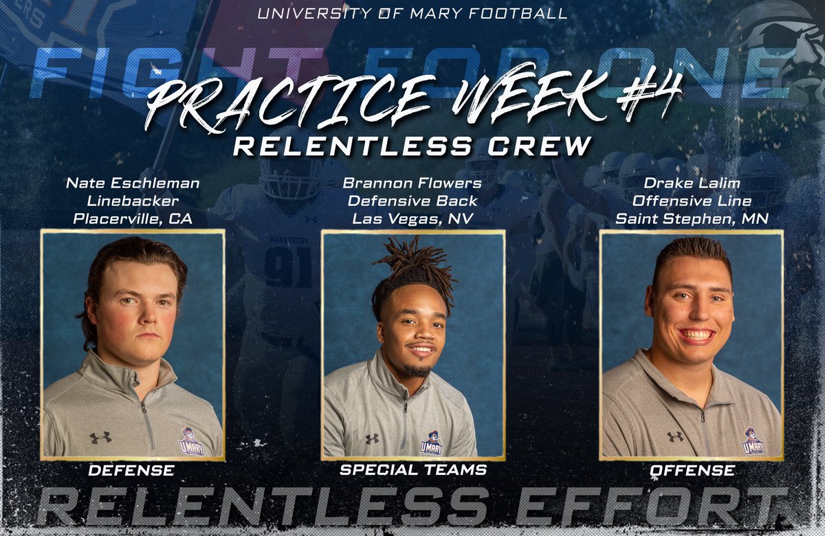 UMaryFootball's tweet image. Our Relentless Effort Players of the Week are LB Nate Eschleman, DB Brannon Flowers, and OL Drake Lalim!
#FightForOne #RedFlagMentality

🚩☠️