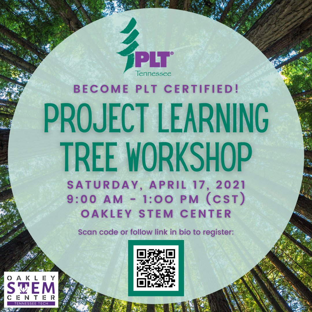 theTSIN's tweet photo. Check out this exciting opportunity hosted by a STEM Hub! Become a Project Learning Tree certified educator and receive 4 hours continuing education credits. This event and curriculum are FREE! April 17, 9A-1P CST @ Oakley STEM Center, TN Tech-Cookeville https://t.co/VjmUOdCnJB