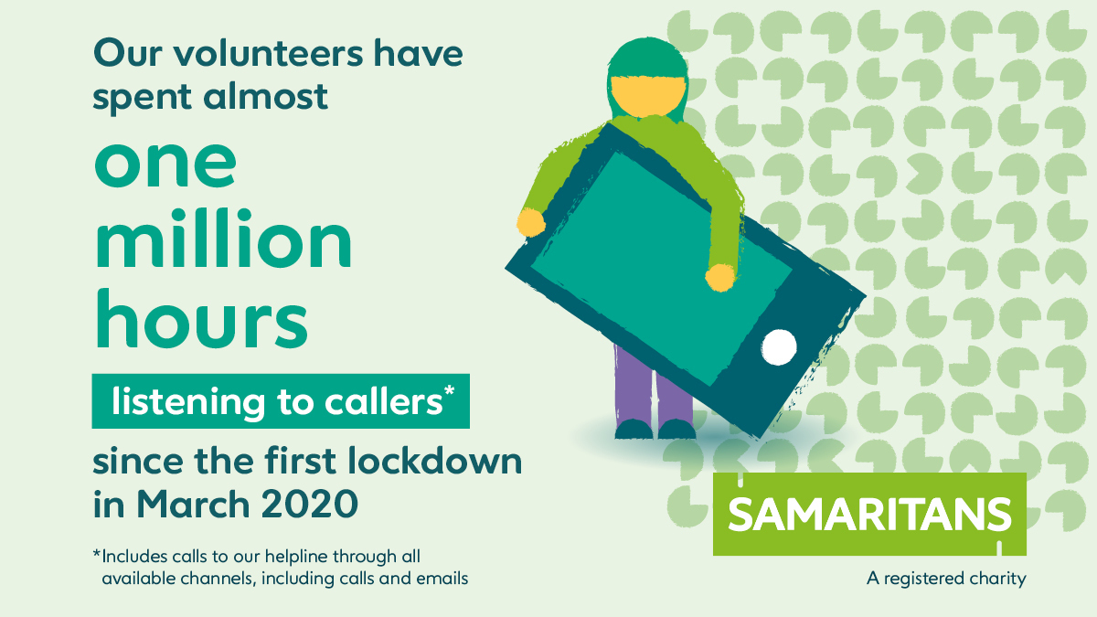 BTSamaritans's tweet photo. A huge thank you to all our volunteers across the country who have dedicated their time to help our callers during lockdown! https://t.co/UuMMNIfQB1
