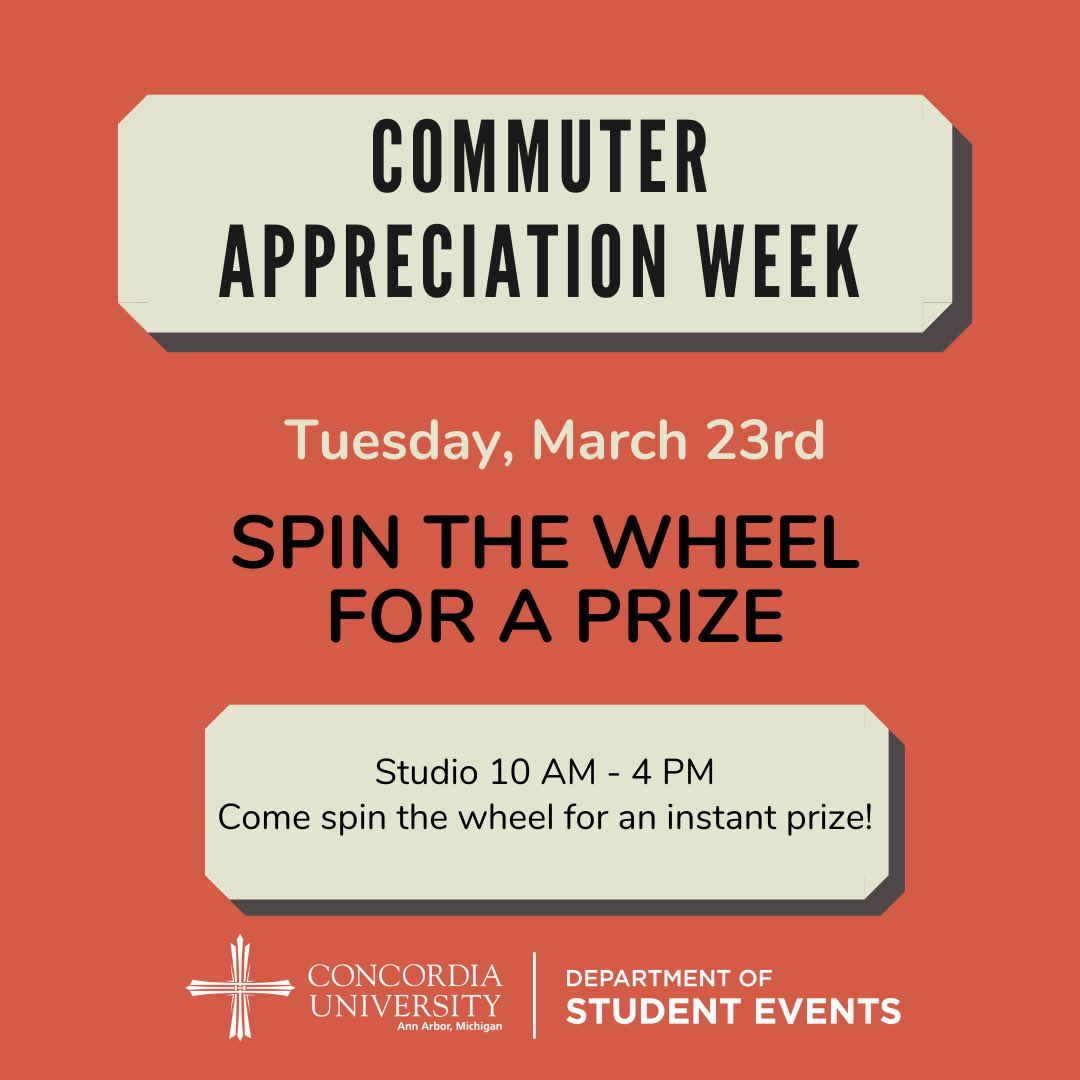 CUstudentevents's tweet photo. Hey Commuters -
Swing by the CEIR Studio and Spin the Wheel to win a prize!
#CommuterAppreciationWeek https://t.co/IEclPXwhUQ