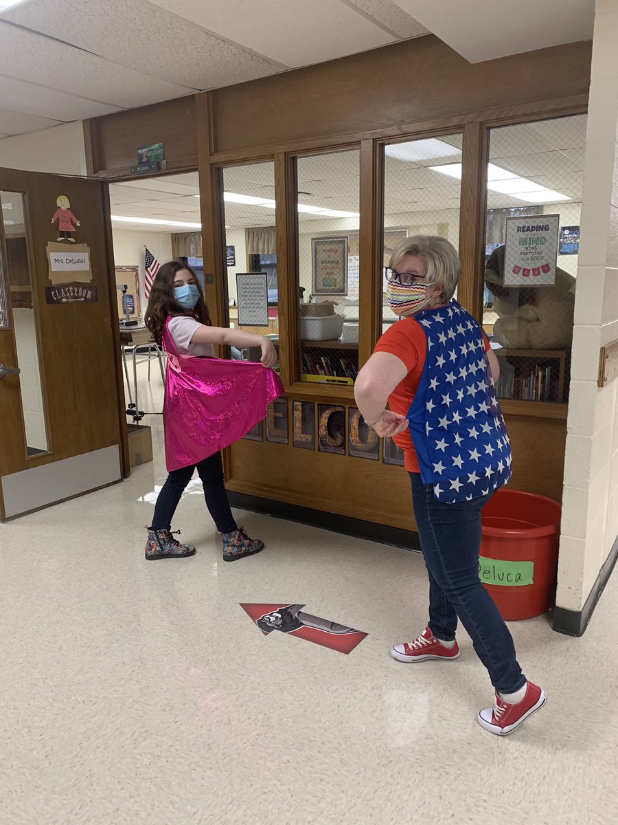 Check out these York Center Superheroes!  Celebrating our phenomenal problem solving skills with Spirit Week! <a href="/D45YorkCenter/">York Center School</a> #YCLionPride