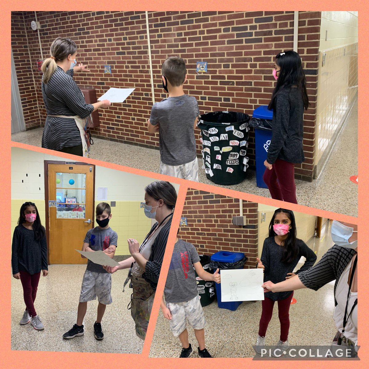 MTL_HSPrincipal's tweet photo. There is something refreshing about starting the day with a quick meeting between Mrs Hartstein and two of our Imagination Board fourth grade leaders. Here they are planning and designing the 2020-2021 mural. #HSImagination https://t.co/ovGtKNBvxF