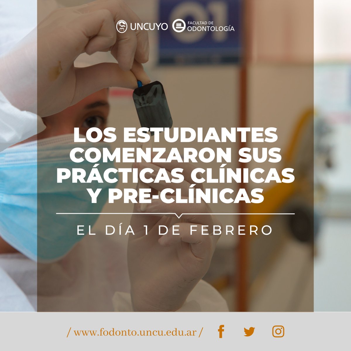 fodonto's tweet photo. El día 1 de febrero la #FO dio comienzo a sus actividades académicas y asistenciales de manera presencial, y los estudiantes iniciaron sus prácticas clínicas y pre-clínicas. Comenzamos, y seguimos con los cuidados y protocolos establecidos, en un retorno paulatino y gradual😷 https://t.co/3sJZQrw3oY