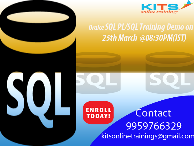 kits_trainings's tweet image. Kits Online Trainings invites you to enroll for the free demo session on a #oracle_sql_plsql by live industry experts on 25 th mar 08:30 PM
kitsonlinetrainings.com/course/oracle-…
#oracle_sql_plsql #oracle_soa #oracle_sql  
Email : kitsonlinetrainings@gmail.com
phone: 9959766329
