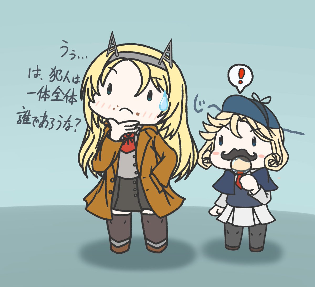 ネルソン(艦これ) 「おやつのスコーン行方不明事件
(『ボクカワウ署のネルソン警部』というのを思いつい」|ジョニーのイラスト