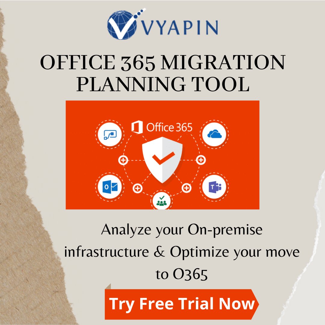 vyapinsoftware's tweet photo. Analyze &amp; Optimize your On-premise infrastructure before moving to Office 365. Try Vyapin Office 365 Migration Planner now.
https://t.co/UzoQf1DX0y
#office365 #o365 #migrationplan #planningtool #vyapin https://t.co/a7PXP0oFOK