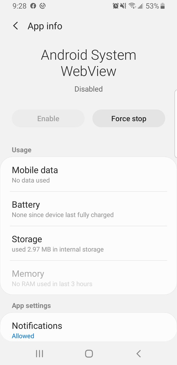 PrayToMoon's tweet image. @SamsungSupport there are no 3 dots to remove the update nor the app.  Please help.

#AndroidCrash
#NoGoogleAnything
#PlayStoreNotWork