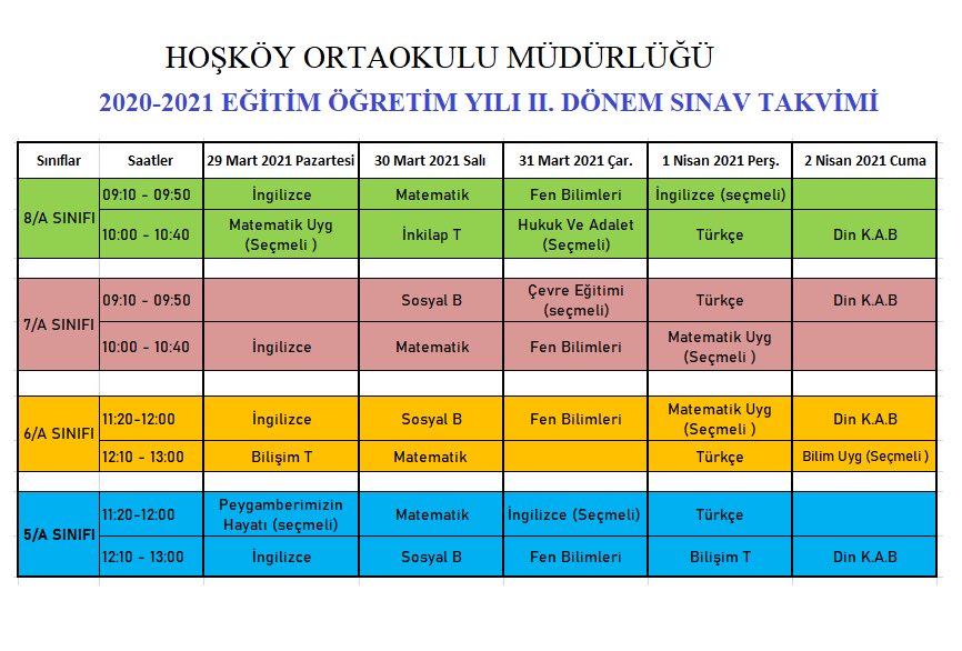 HoskoyO's tweet photo. ÖNEMLİ: Sevgili Öğrenciler 2. DÖNEM YÜZYÜZE SINAVLARIMIZ ÖNÜMÜZDEKİ HAFTA BAŞLIYOR. DETAYLI BİLGİYİ ÖĞRETMENLER��NİZDEN ALABİLİRSİNİZ. 
TABLODA OLAN DERSLERDEN- TABLODA BELİRTİLEN GÜN VE SAATLERDE YAPILACAK SINAVA TÜM ÖĞRENCİLERİMİZ KATILACAKTIR. SINAVLAR OKULUMUZDA YAPILACAK https://t.co/8VSQvkngOe