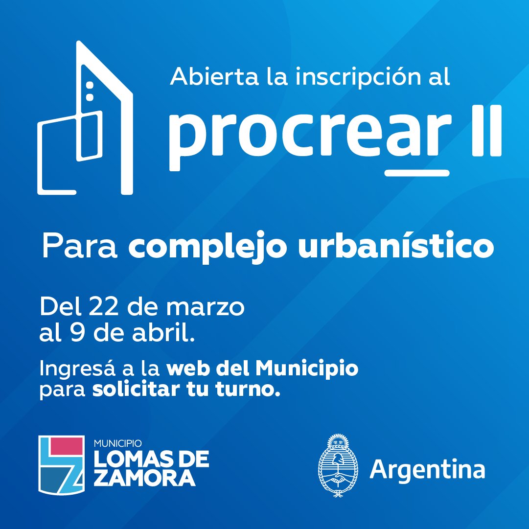 MunicipioLdeZ's tweet photo. Se encuentra abierta la inscripción al Procrear II hasta el 9 de abril. Completá el formulario en 👇 https://t.co/CoVAd197A1 https://t.co/0nRtUDuwm7