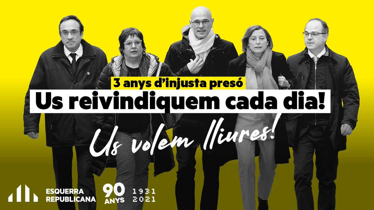 dolorsbassac's tweet photo. Avui fa tres anys ens van tornar a empresonar. Ja hi havíem passat 32 dies i 33 nits. Gràcies als i les que ens doneu suport i energia per continuar resilents. Una abraçada groga i lila. https://t.co/vrbSoYlh67