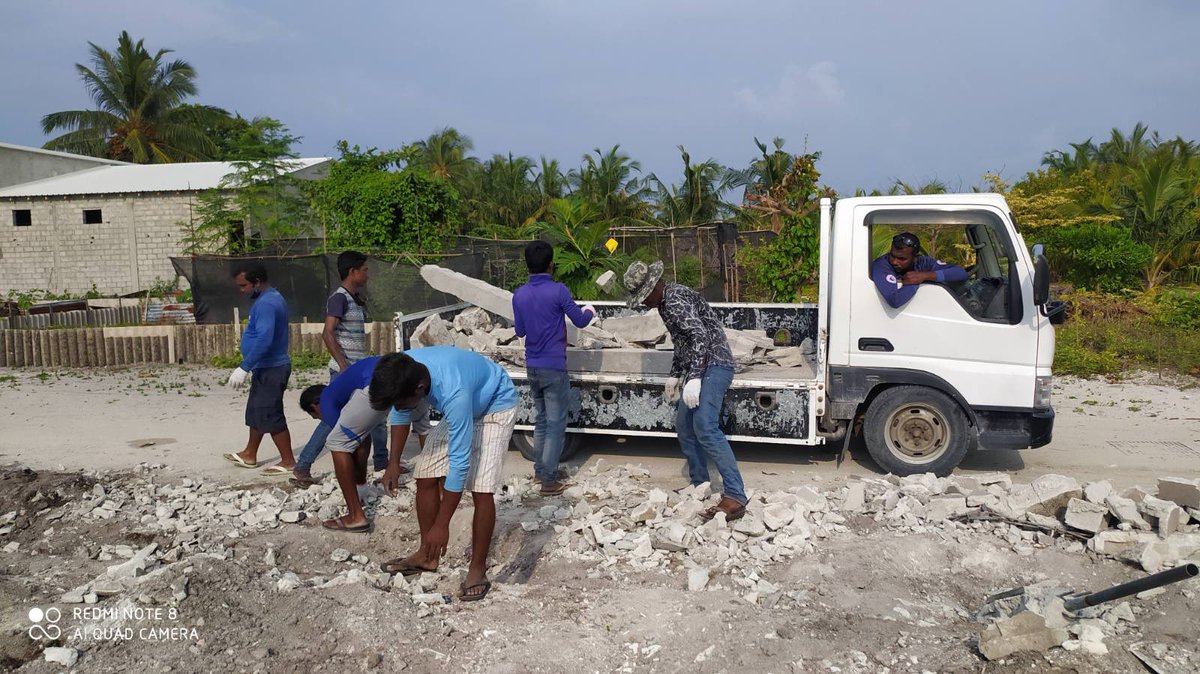 RhHolding's tweet photo. Dh. Hulhudheli Futsal Ground Demolishing works completed 

#teamrh https://t.co/BsWpKSa9Rp