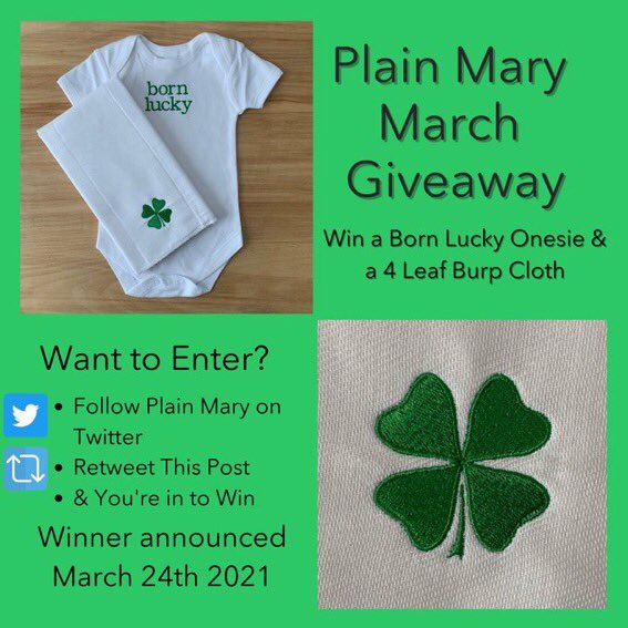 plainmary's tweet image. LAST DAY to enter the Plain Mary Born Lucky giveaway. 

1. Follow Plain Mary
2. RT this.
3. You’re in to win. 

#babies #babygift #babygifts #onesie #bornlucky #giveaway #GiveawayAlert