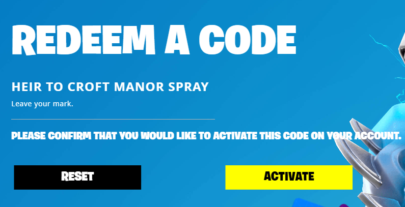 Como resgatar o spray Heir de Croft Manor