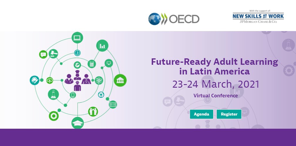 OECD_Social's tweet photo. Join our #OECDskills virtual event today for conversations on increasing #adultlearning participation and aligning with labour market needs in #LatinAmerica. 

🎦 Tune in here  https://t.co/hWW18DqZr5 |  #OECDformacionLatam https://t.co/XoET184Ims