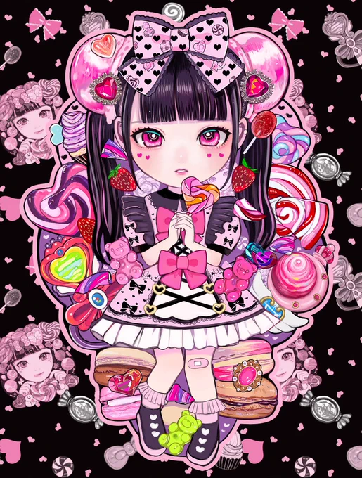 個展に向けあざとかわいいステッカーを作ります!!
めりちゃんコラボ 