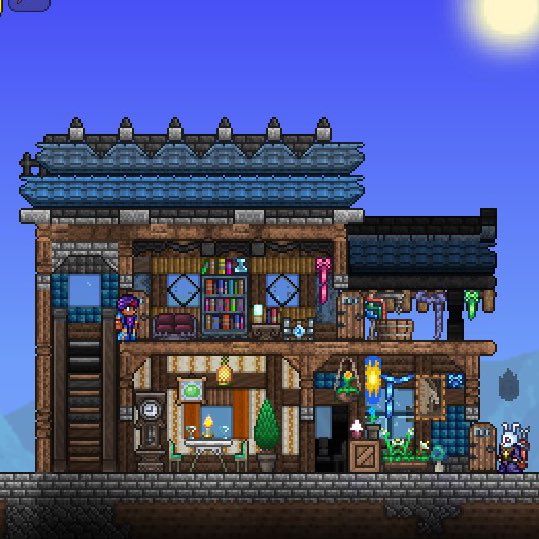 兎菱 Terraria V Twitter 外装も手を加えてみました ダイナスティの屋根の感じはそのままにしてみた ちょっと物足りないので手を加えたいところ あと55日 テラリアマンション Terraria テラリア