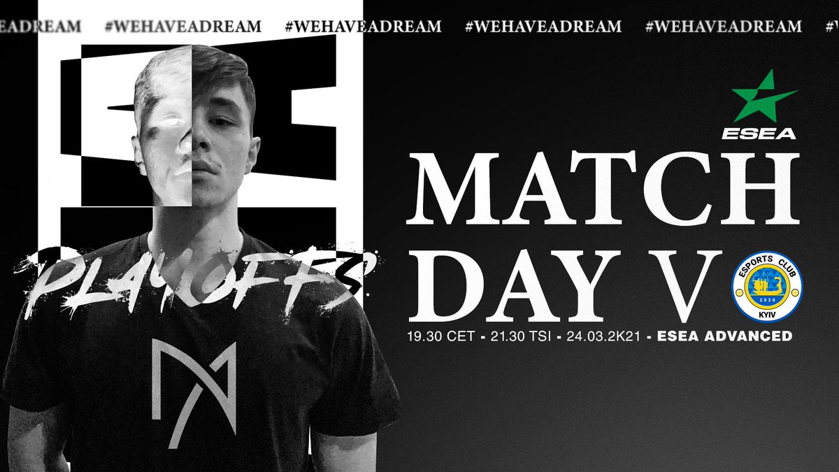 #CSGO 
ESEA ADVANCED PLAYOFFS, GLHF!
#MNA #wehaveadream
🗓️March 24
⏰CET 19:00 | GMT+3 21:30
🆚<a href="/esportsclubkyiv/">ad4ptive</a>🇺🇦
📺twitch.tv/rootthegamer