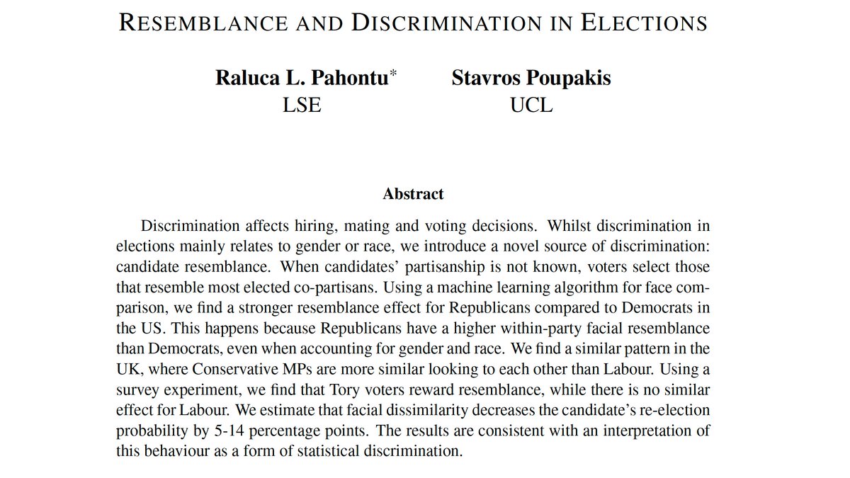 Raluca L. Pahontu (@ralucapahontu) on Twitter photo 🚨 If you didn’t know what party a candidate stands for, could you infer it? New WP with <a href="/StavrosPoupakis/">Stavros Poupakis</a> on voting behaviour and statistical discrimination in low-information settings. A Thread.
#polisciresearch 🚨 If you didn’t know what party a candidate stands for, could you infer it? New WP with <a href="/StavrosPoupakis/">Stavros Poupakis</a> on voting behaviour and statistical discrimination in low-information settings. A Thread.
#polisciresearch