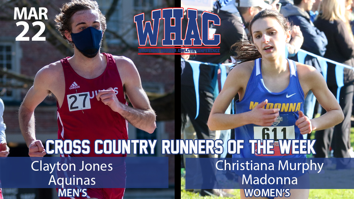 WHACAthletics's tweet photo. Cross Country Runners of the Week to Clayton Jones of @AQSaints and Christina Murphy of @MUCrusaders
 - https://t.co/iAkesw1X6E https://t.co/KwYGCdAv0r