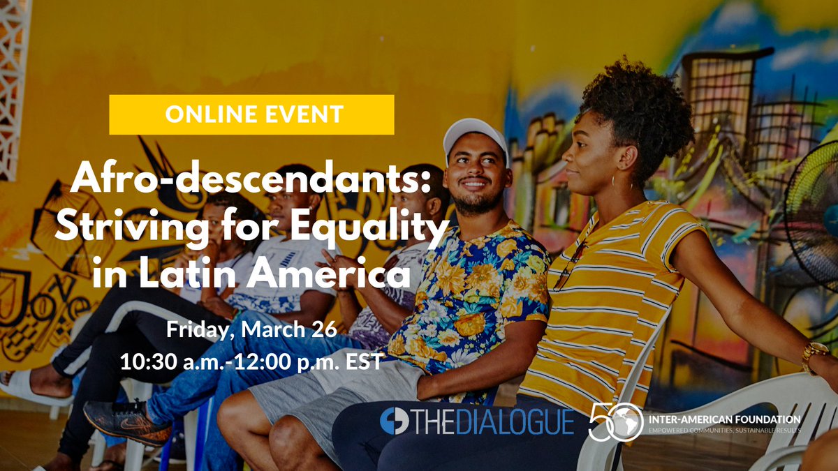IAFgrassroots's tweet photo. Register now for our 3/26 panel with @RepGregoryMeeks, IAF grantees + other experts to discuss progress and challenges in promoting inclusive development for Afro-descendent communities in Latin America. Co-hosted with @The_Dialogue. https://t.co/vc06r3mO0d #AfrodescendantsLatAm https://t.co/oEyZOOztat
