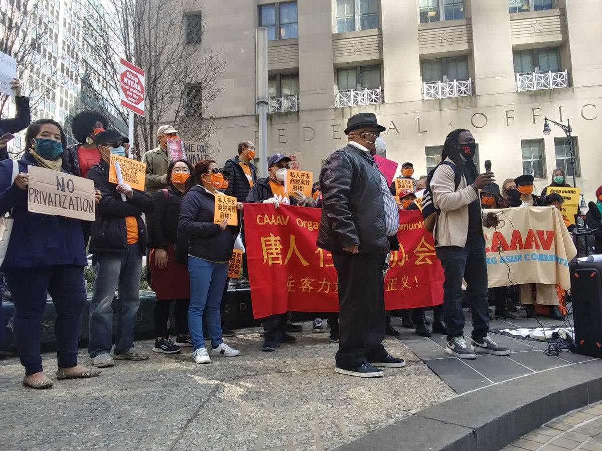 ny_ycl's tweet photo. YCL was out today supporting @CAAAV, @Justice4AllQns, @GOLESNYC, &amp; NYCHA tenants across NYC fighting to defend their homes and their right to basic human dignity. Housing is a human right; we will defend it. We say no to Greg Russ!

#RADisBad #OneNYCHA #KeepPublicHousingPublic https://t.co/VnahurBhAl