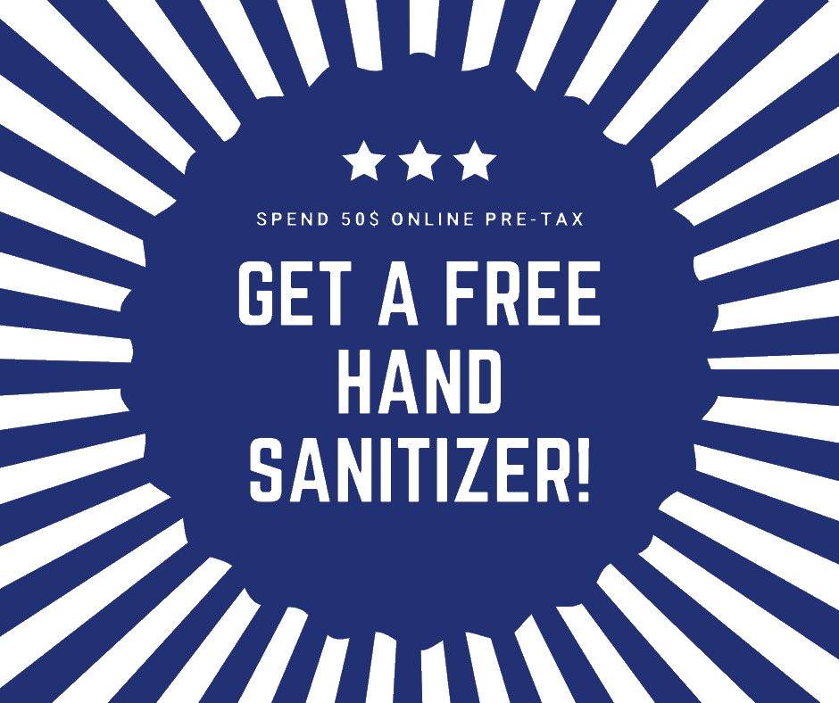 Order safely from home, get a free bottle of sanitizer!
For a limited time only, get a free gift with purchase. No code required at checkout, gift will be automatically added to your order if it qualifies!