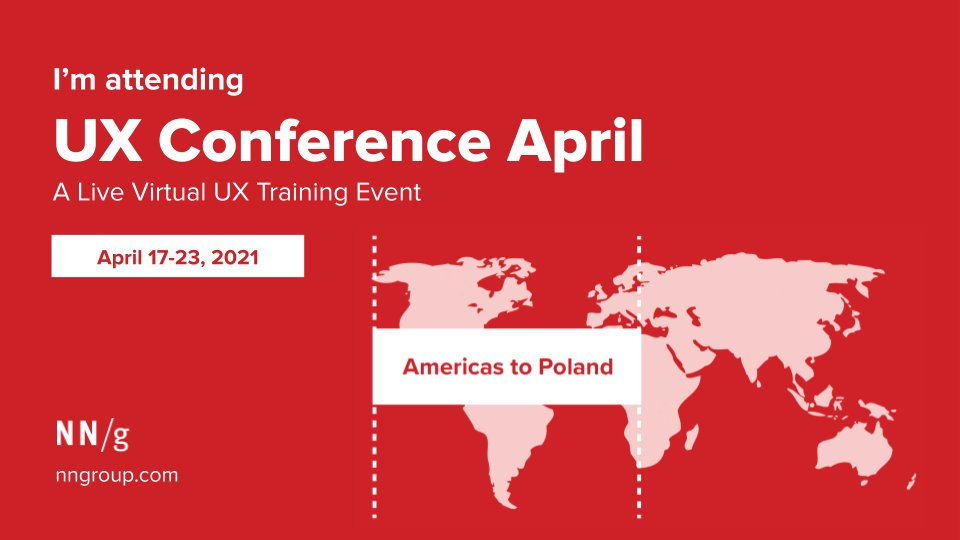 KaylaLindke's tweet photo. I'm registered + ready to learn! Looking forward to my first NN/g Conference. https://t.co/qbw7ML6mtB