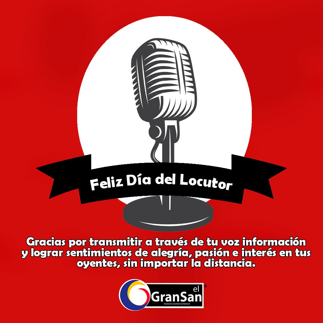 El_GranSan's tweet photo. 24 de marzo día Día del Locutor 🎙 Felicidades para todas las personas que hacen arte con su voz 🤩inspiran, alegran e informan día a día a las personas en todo el mundo 🌎
#GranSan #FamiliaGranSan #Confeccionandosueños #tendencia #díadellocutor #locutor #radio https://t.co/poJRcf1Pee